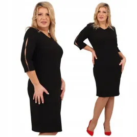 elegancka-sukienka-gladka-duze-rozmiary-polski-producent-prosta-klasyczna