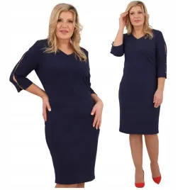 elegancka-sukienka-gladka-duze-rozmiary-polski-producent-prosta-klasyczna