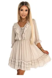 sukienka-damska-wyszczuplajaca-boho-falbanki-wiazanie-rekaw-szyfonowa
