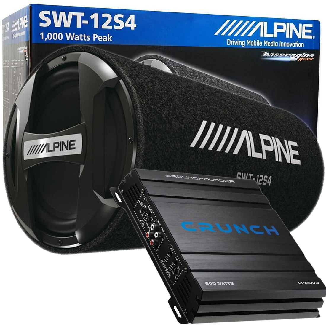 1000 Watt Amp Channel Alpine SWT-10S4 1000W 10