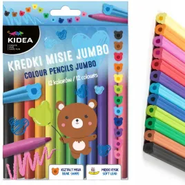 kredki-olowkowe-misie-jumbo-12-kolorow-kidea
