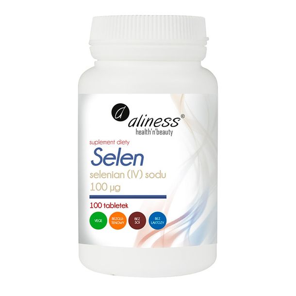 Фото - Вітаміни й мінерали Aliness ﻿ Selen Selenian IV Sodu 100µg 100tab VEGE 