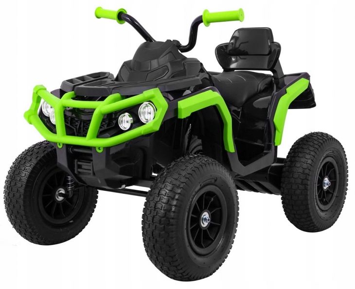 Фото - Дитячий електромобіль Ramiz Quad ATV Air na akumulator dla dzieci Czarno-zielony + Koła pompowane + Ra 