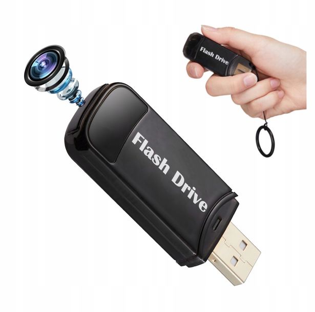 UKRYTA MINI KAMERA SZPIEGOWSKA PENDRIVE BRELOK FULL HD 32GB