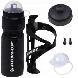 bidon-rowerowy-dunlop-750ml-koszyk-uchwyt-czarny-zestaw