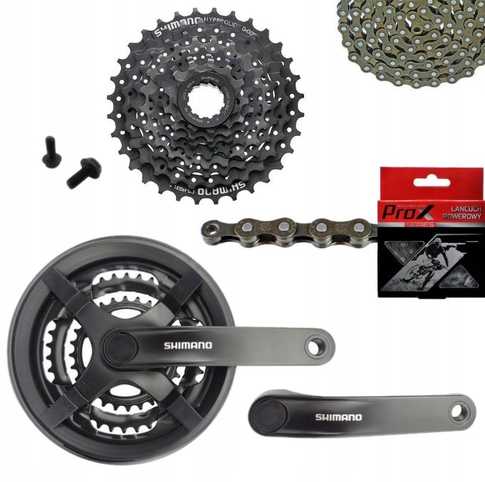 AAA DVD ８本セット Zestaw napędu Shimano 8rz, korba 42z +kaseta +łańcuch, kompletny