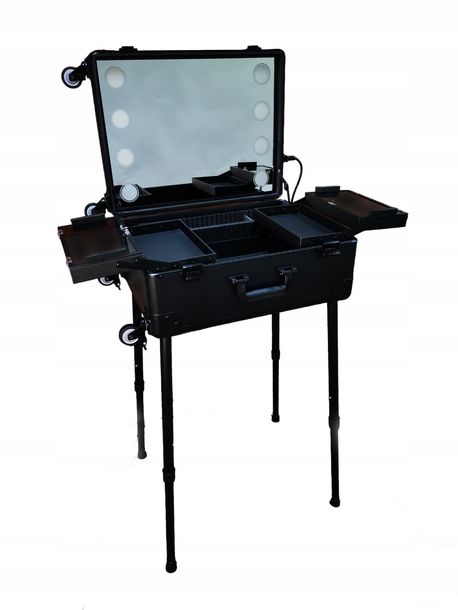 ﻿KUFEREK KUFER KOSMETYCZNY RZENOŚNE STANOWISKO TOALETKA DO MAKE UP MAKIJAŻU