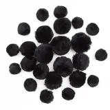pompony-akrylowe-mix-czarne-pom-090-stan-nowy