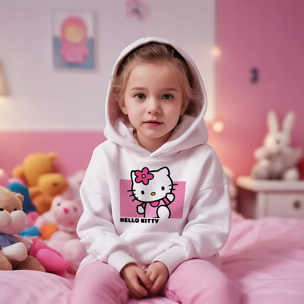 BLUZA DZIECIĘCA Biała Z Kapturem Na Prezent KUROMI Hello