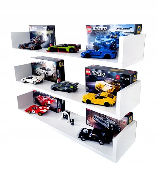 Półki na klocki Lego 3szt. Białe szer. 80cm