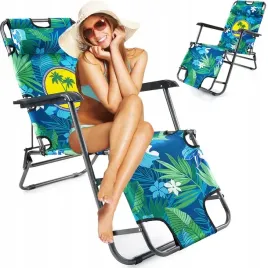 hawajskie-kwiaty-lezak-plazowy-fotel-ogrodowy-skladany-na-plaze-2w1