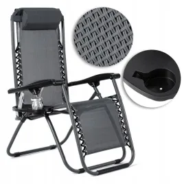 lezak-plazowy-ogrodowy-skladany-zero-gravity-stoliczek-antracyt