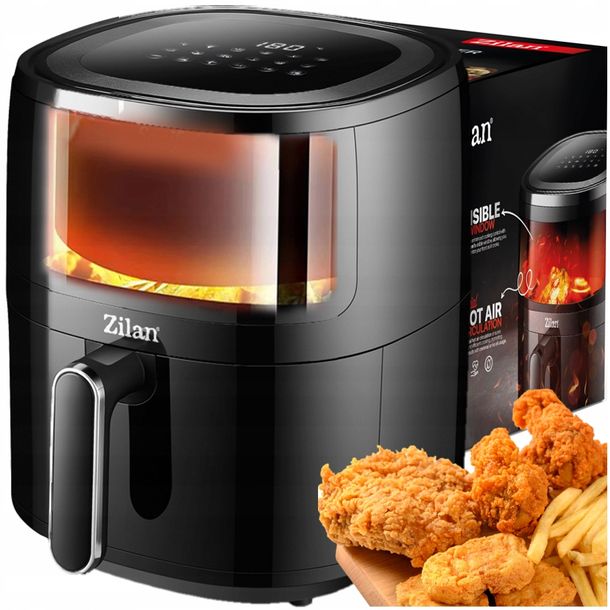 ﻿FRYTKOWNICA BEZTŁUSZCZOWA AIR FRYER DUŻY WSAD 12 PROGRAMÓW 1500W XXL 5L