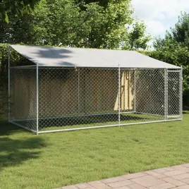 vidaxl-klatka-dla-psa-z-dachem-i-drzwiami-szara-4x2x2-m-stal