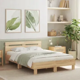 vidaxl-rama-lozka-z-wezglowiem-i-led-dab-sonoma-135x190-cm