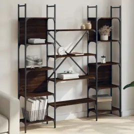 vidaxl-regal-na-ksiazki-brazowy-dab-1555x24x1665-cm