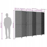 vidaxl-parawan-6-panelowy-szary-polirattan-stan-nowy-wysokosc-parawanu-200-cm
