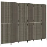 vidaxl-parawan-6-panelowy-szary-polirattan-stan-nowy