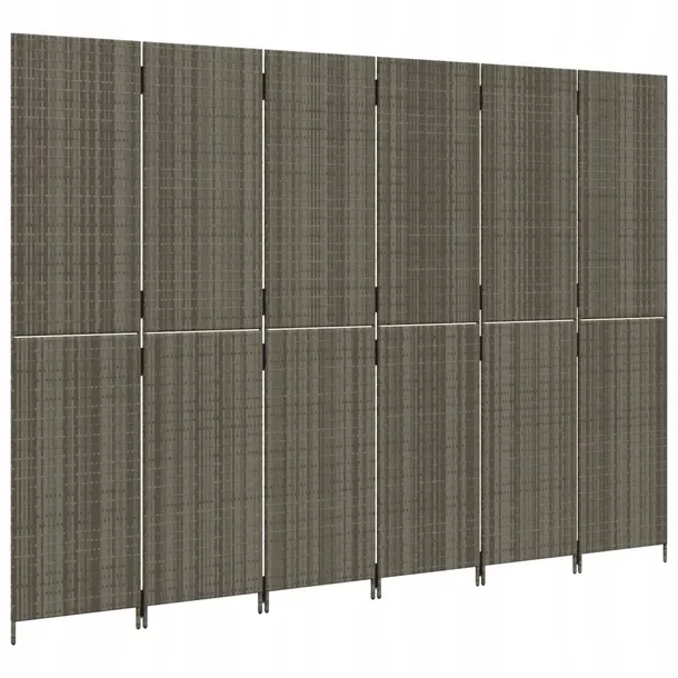 vidaxl-parawan-6-panelowy-szary-polirattan-szerokosc-parawanu-294-cm