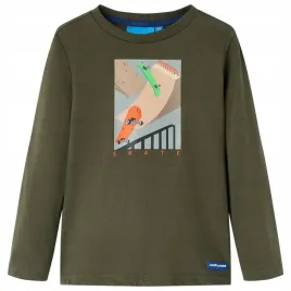 koszulka-dziecieca-z-dlugimi-rekawami-khaki-128