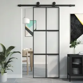 vidaxl-drzwi-przesuwne-czarne-76x205-cm-szklo-hartowane-aluminium