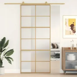 vidaxl-drzwi-przesuwne-zlote-90x205-cm-mrozone-szklo-esg-aluminium