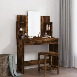vidaxl-toaletka-z-lustrem-przydymiony-dab-96x39x142-cm