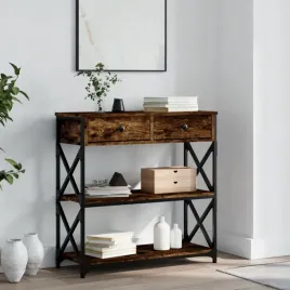 vidaxl-stolik-konsolowy-przydymiony-dab-75x28x75-cm