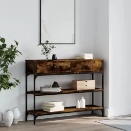 vidaxl-stolik-konsolowy-przydymiony-dab-100x25x75-cm