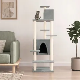 vidaxl-drapak-dla-kota-z-sizalowymi-slupkami-jasnoszary-154-cm