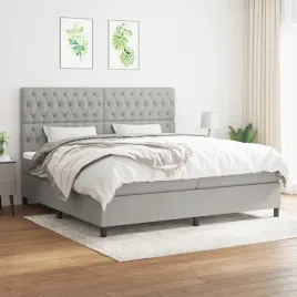vidaxl-lozko-kontynentalne-z-materacem-jasnoszare-tkanina-200x200-cm