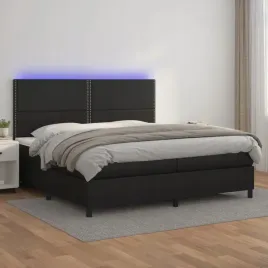 vidaxl-lozko-kontynentalne-z-materacem-i-led-czarna-ekoskora-200x200cm