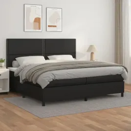 vidaxl-lozko-kontynentalne-z-materacem-czarne-ekoskora-200x200-cm