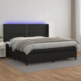 vidaxl-lozko-kontynentalne-z-materacem-i-led-czarna-ekoskora-200x200cm