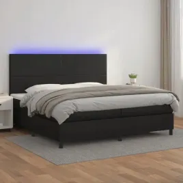 vidaxl-lozko-kontynentalne-z-materacem-i-led-czarna-ekoskora-200x200cm
