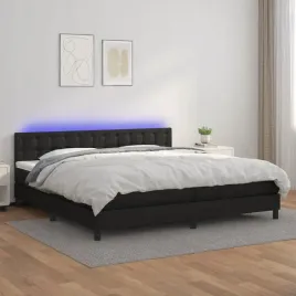 vidaxl-lozko-kontynentalne-z-materacem-i-led-czarna-ekoskora-200x200cm