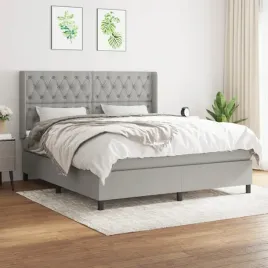 vidaxl-lozko-kontynentalne-z-materacem-jasnoszare-tkanina-160x200-cm