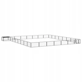 vidaxl-kojec-dla-psa-32-panele-czarny-100x50-cm-stal