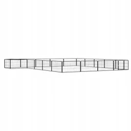 vidaxl-kojec-dla-psa-20-panele-czarny-100x50-cm-stal