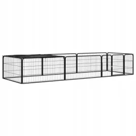 vidaxl-kojec-dla-psa-8-panele-czarny-100x50-cm-stal