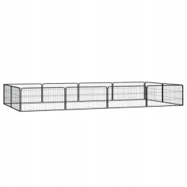 vidaxl-kojec-dla-psa-12-panele-czarny-100x50-cm-stal