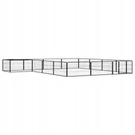 vidaxl-kojec-dla-psa-16-panele-czarny-100x50-cm-stal
