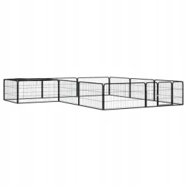 vidaxl-kojec-dla-psa-12-panele-czarny-100x50-cm-stal