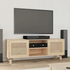 vidaxl-stolik-pod-tv-brazowy-105x30x40-cm-drewno-sosnowe-i-rattan