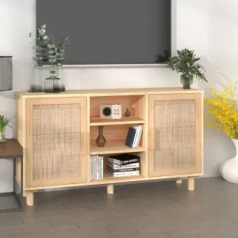 vidaxl-kredens-brazowa-105x30x60-cm-lita-sosna-i-naturalny-rattan