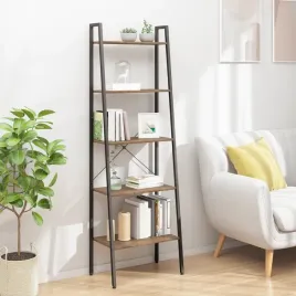 vidaxl-regal-drabina-z-5-polkami-ciemnobrazowo-czarny-56x35x174-cm
