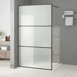 vidaxl-scianka-prysznicowa-czarna-115x195-cm-mrozone-szklo-esg