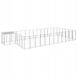 vidaxl-kojec-dla-psa-srebrny-2299-m-stalowy