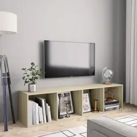 vidaxl-regal-na-ksiazki-szafka-tv-kolor-dab-sonoma-143x30x36-cm