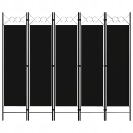 vidaxl-parawan-5-panelowy-czarny-200-x-180-cm